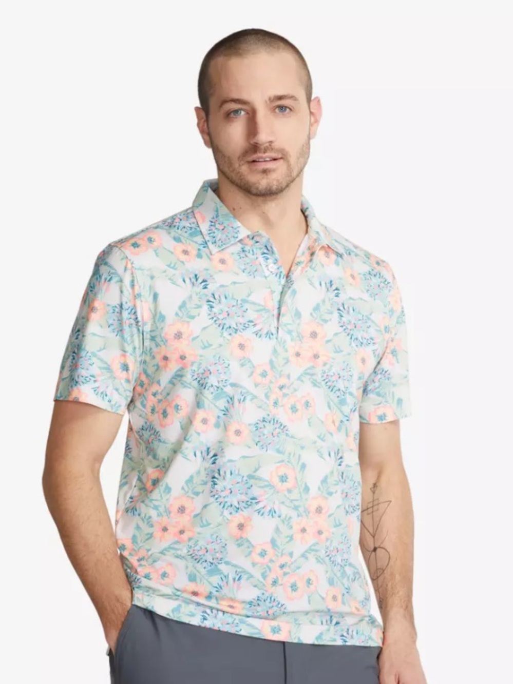 chubbies Flower of the Leader Popover Textured Performance Shirt Size XXL